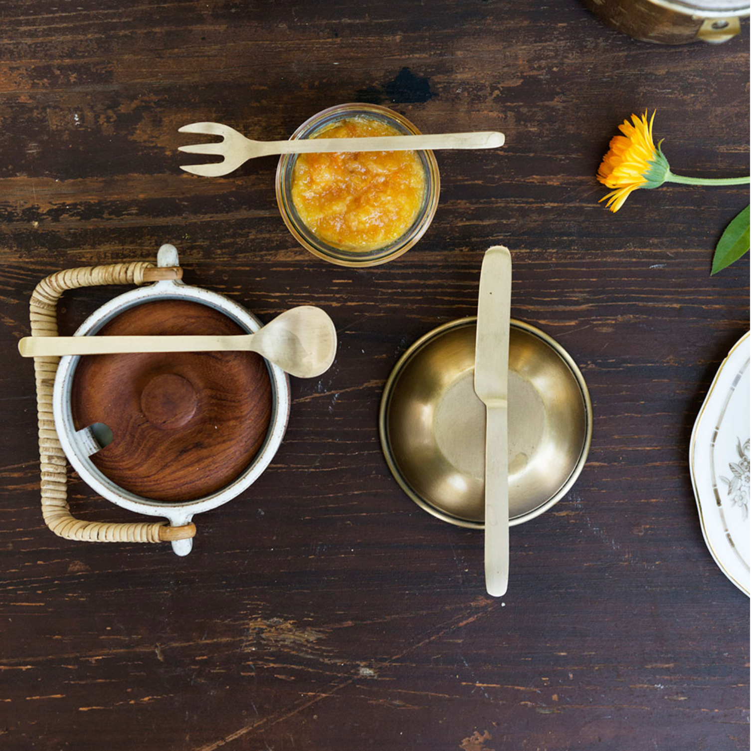Fog Linen Japan - Brass Dessert Cutlery