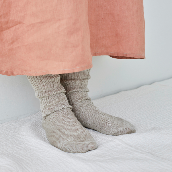 Fog Linen Japan - Linen Rib Socks Middle Gauge