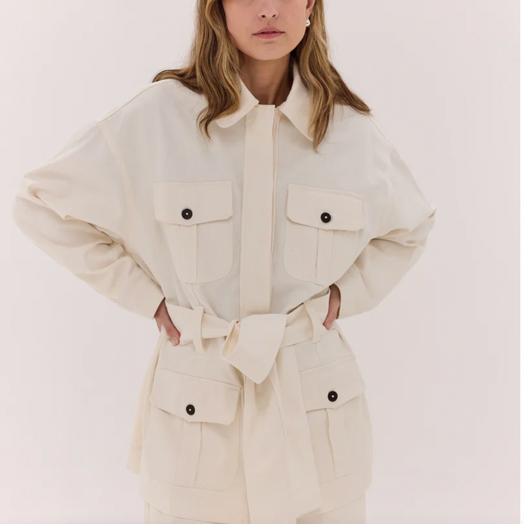 Cloth and Co The Denim Safari Jacket - Natural