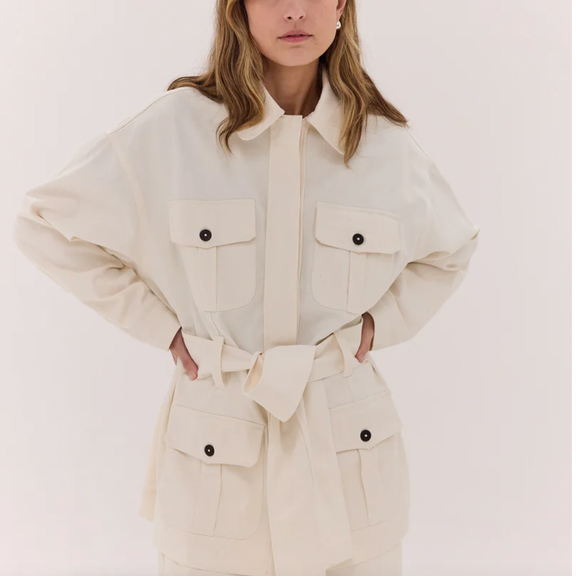 Cloth and Co The Denim Safari Jacket - Natural