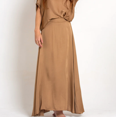 Mamapapa Stella Silk Flat Front Skirt