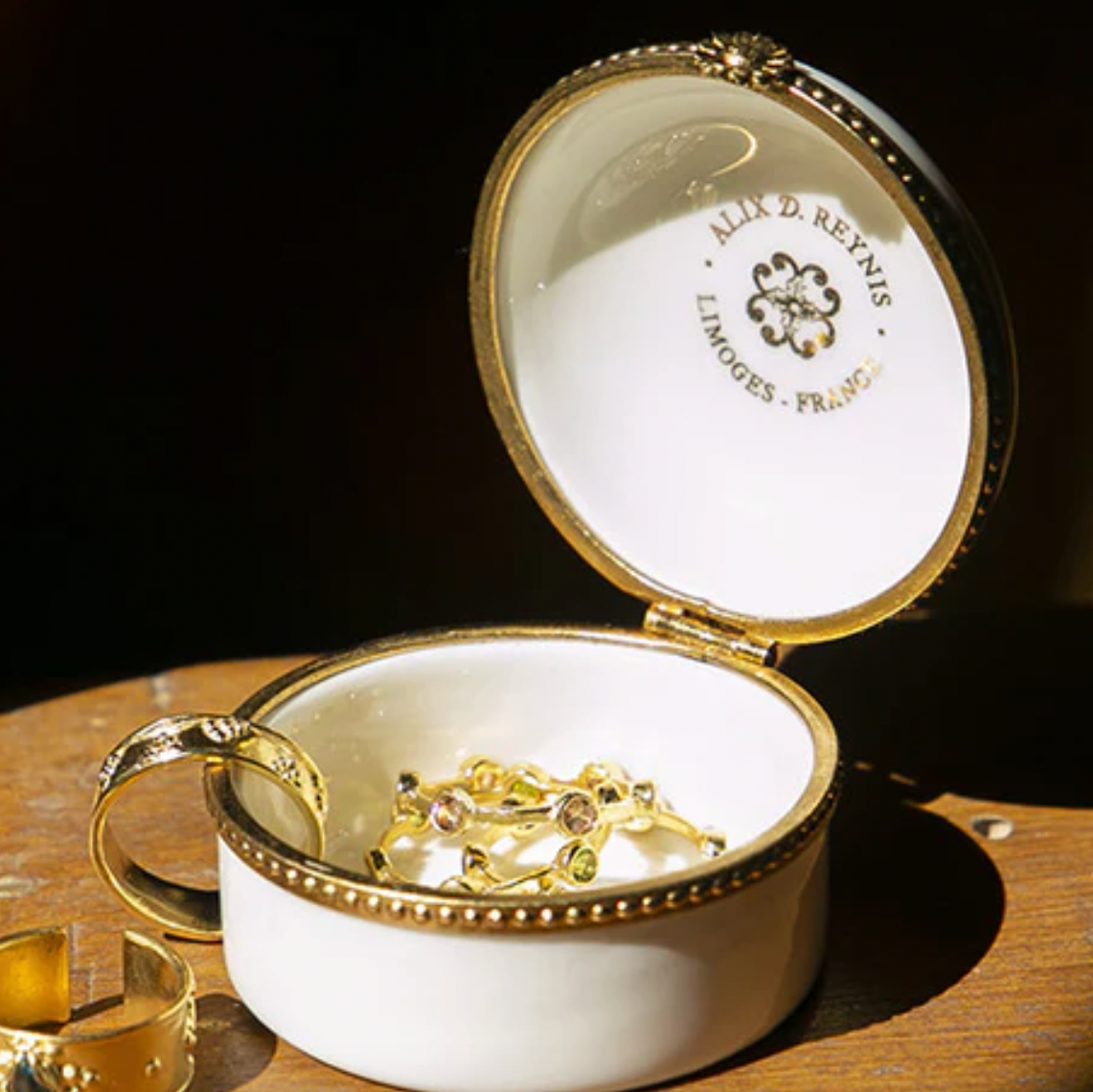 Alix d Reynis Limoges Porcelain Jewelry Box