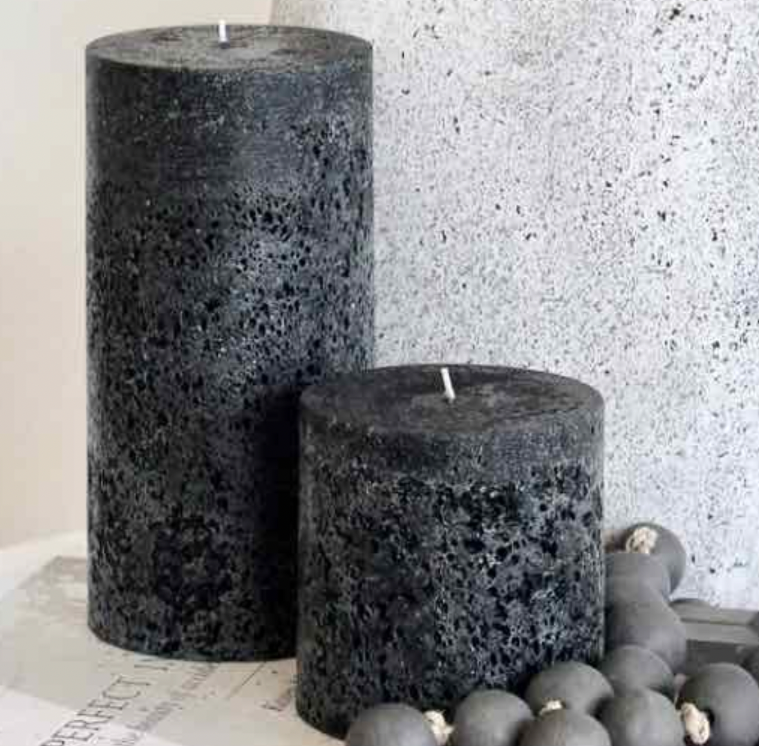 Candles - Black Textured Pillars from Candle Kiosk