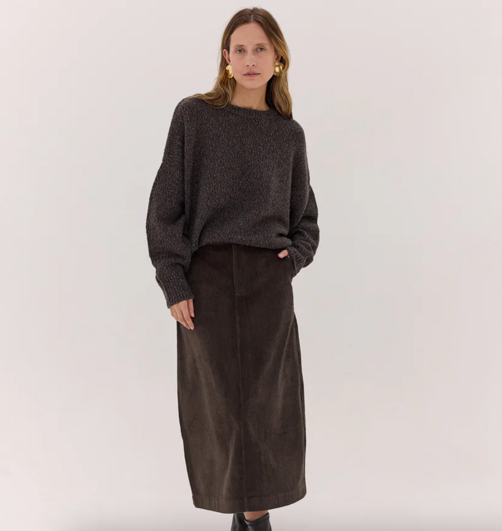 Cloth and Co The Corduroy Tailored Skirt - Banksia