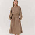 Cloth and Co The Billow Sleeve Winter Dress - Praline