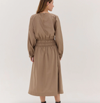 Cloth and Co The Billow Sleeve Winter Dress - Praline