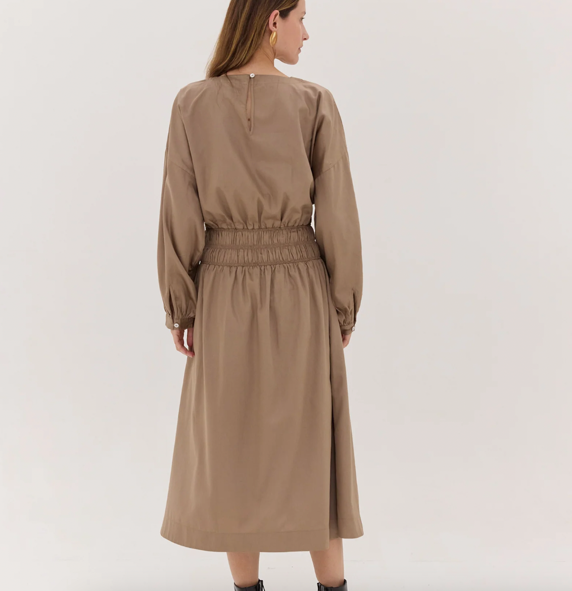 Cloth and Co The Billow Sleeve Winter Dress - Praline