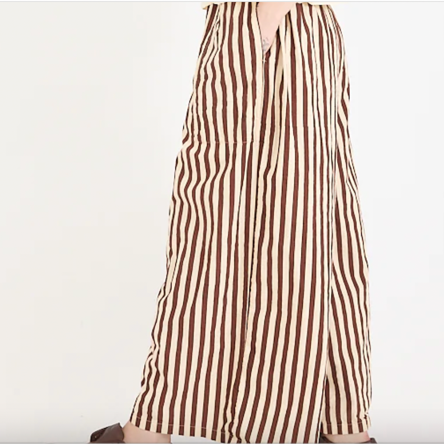 Metta Melbourne Chisato Pant - Cotton Poplin Coco Stripe