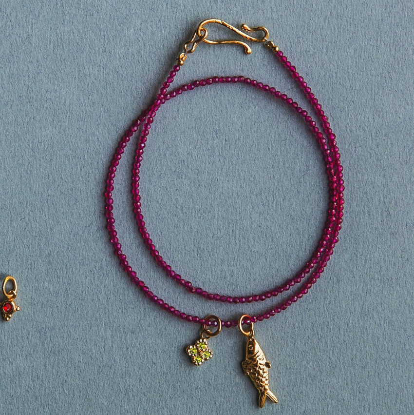 Alix D. Reynis - Talia Silver Gilt and Ruby Pearls Bracelet