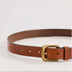 Classic Leather Belt with Brass Buckle
