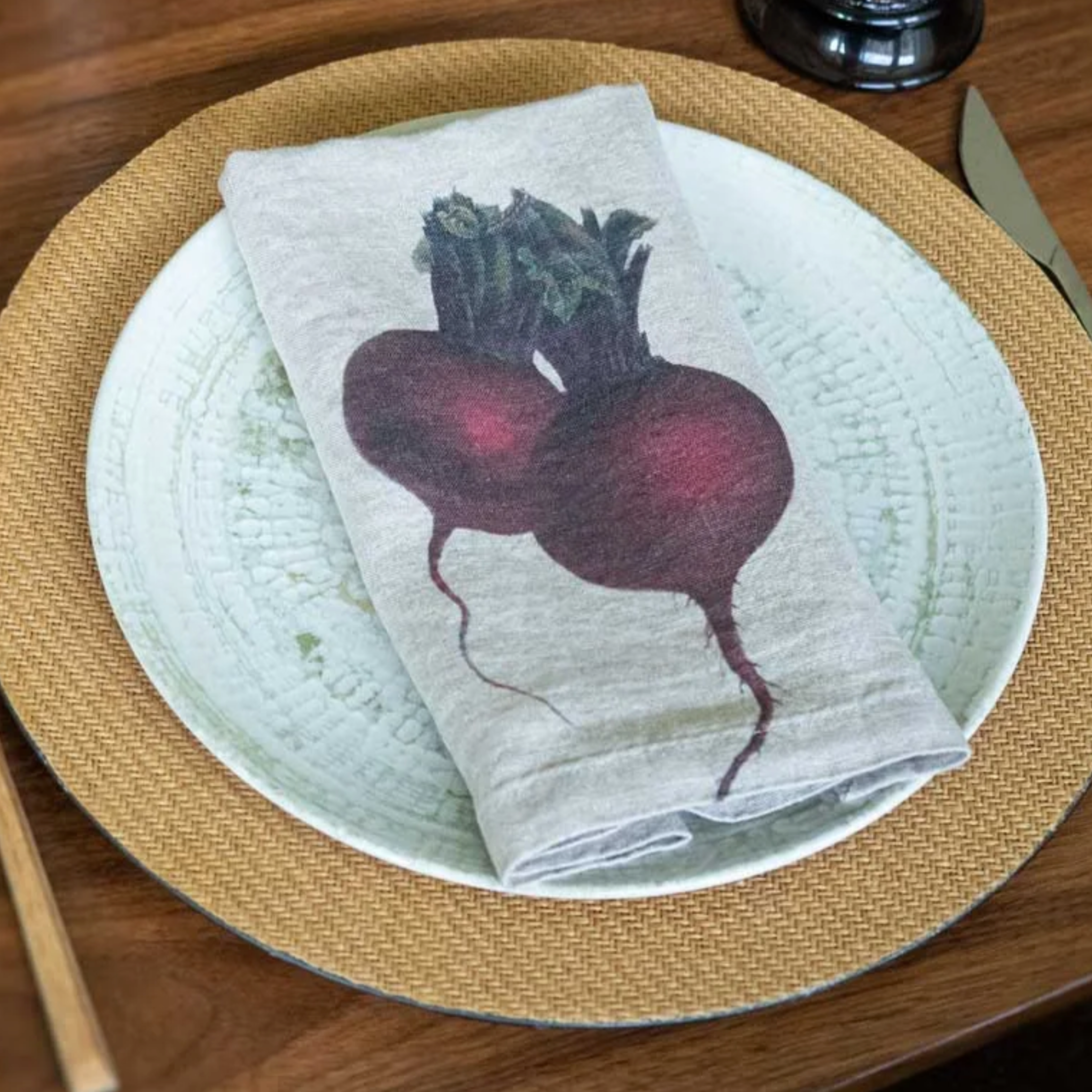 Illustrated Linen Napkins Set/6 - Vegetables