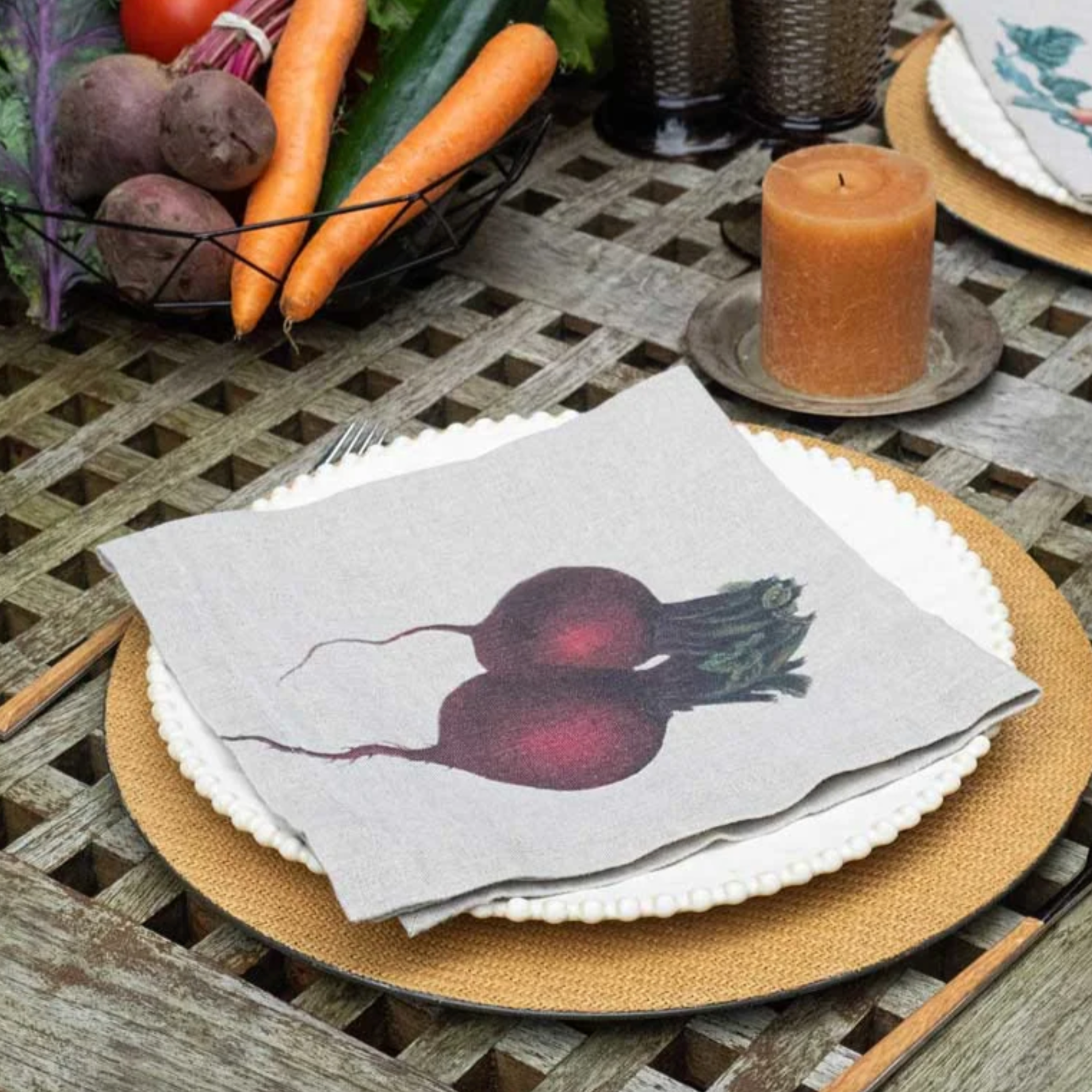 Illustrated Linen Napkins Set/6 - Vegetables