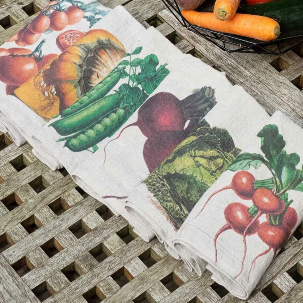 Illustrated Linen Napkins Set/6 - Vegetables