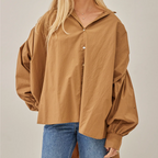 Mamapapa Northern Oversized Cotton Shirt w Gathers