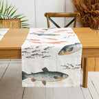 Illustrated Linen Table Runner - Sea Fish