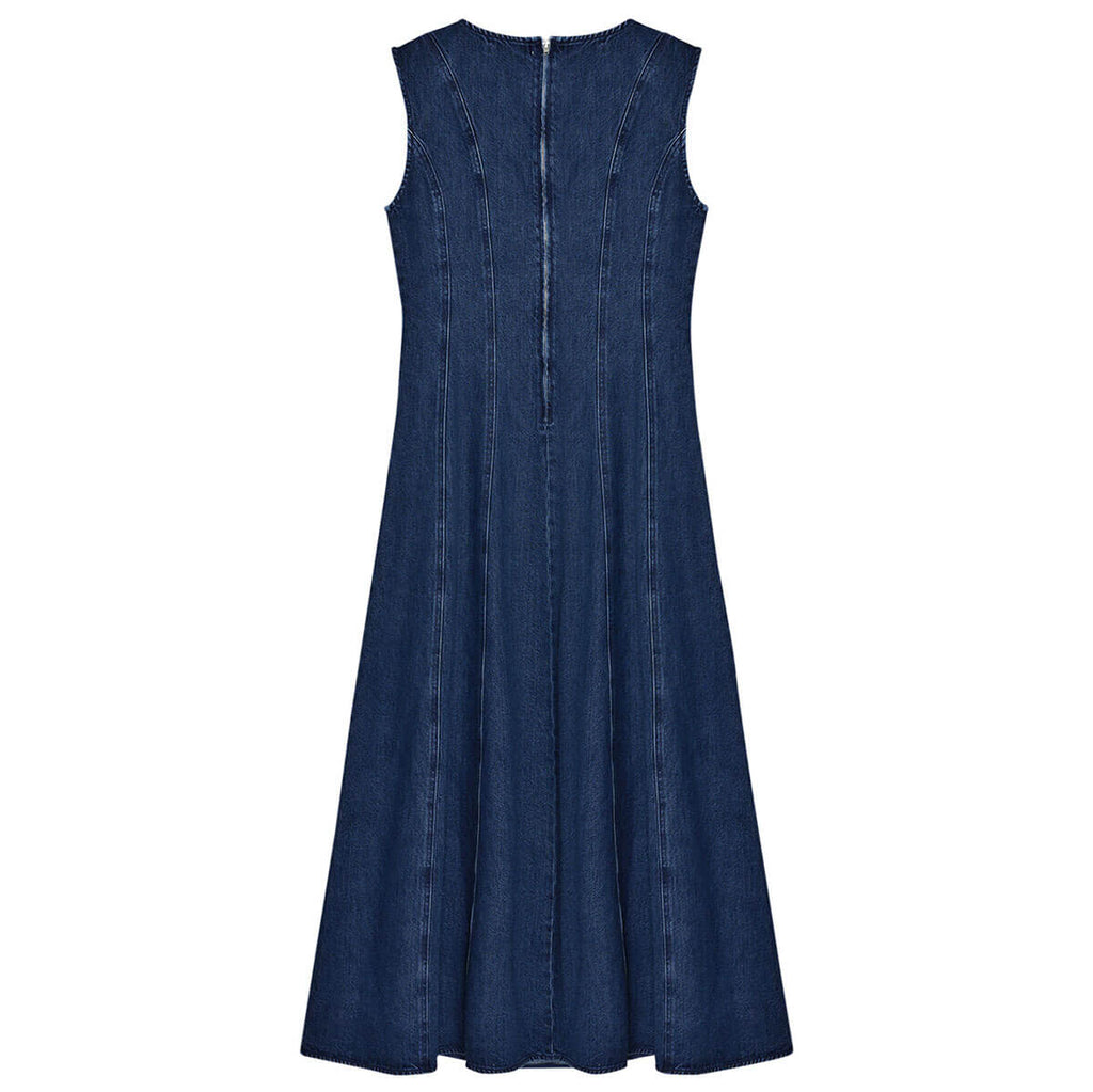 The New Society -Denim Woman Dress Indigo