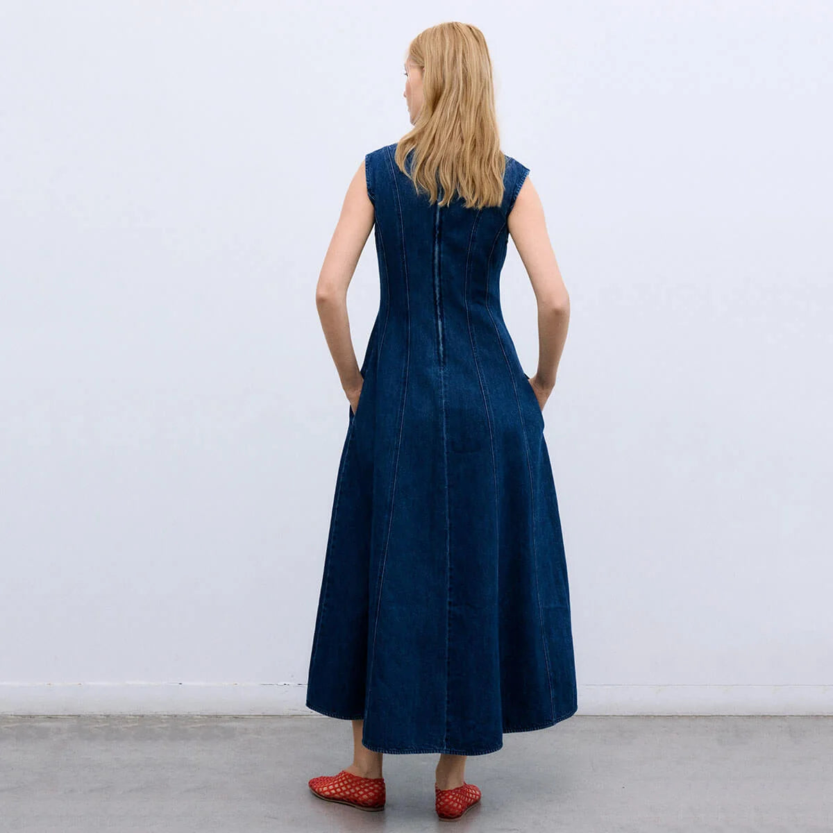 The New Society -Denim Woman Dress Indigo