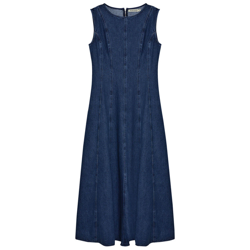 The New Society -Denim Woman Dress Indigo