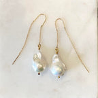 Baroque Freshwater Pearl Thread & Bar Earring