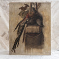 Antique French Game Oil Painting