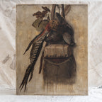 Antique French Game Oil Painting