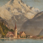Antique French Landscape Oil Painting