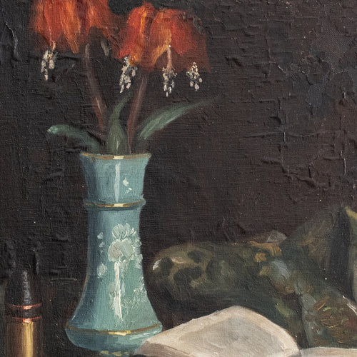 Antique French Still Life Oil Painting