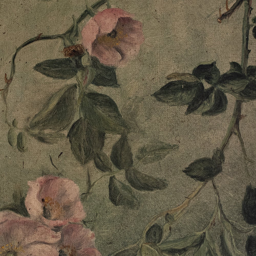 Antique English Floral Oil Painting