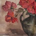 Antique English Floral Watercolour Painting