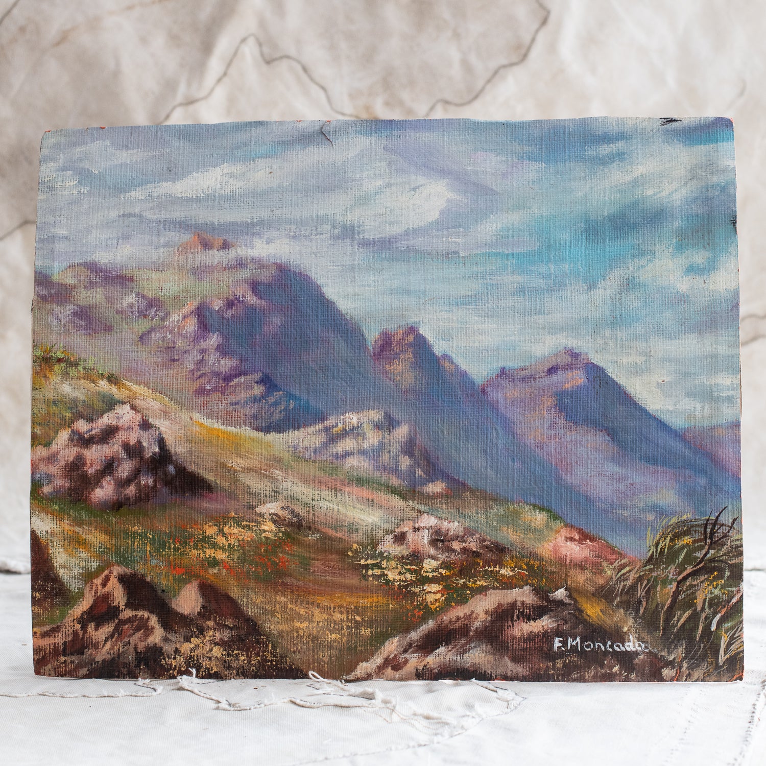 Antique Italian Landscape Oil Painting