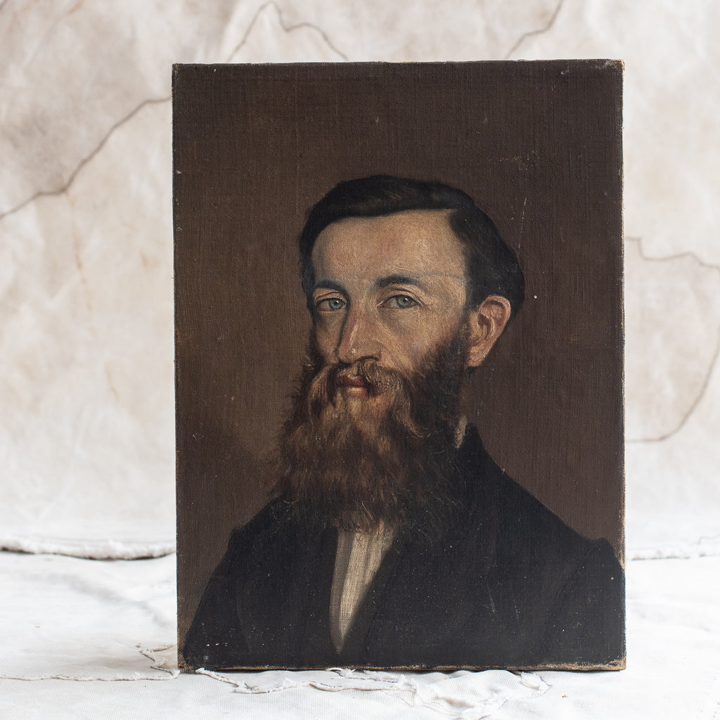 Antique French Portrait Oil Painting
