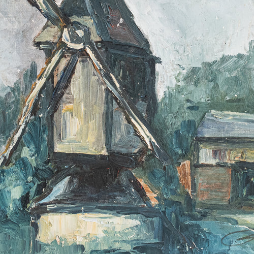 Antique French Landscape Oil Painting