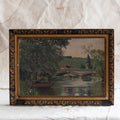 Antique French Landscape Framed Oil Painting