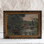 Antique French Landscape Framed Oil Painting
