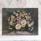 Antique English Floral Oil Painting