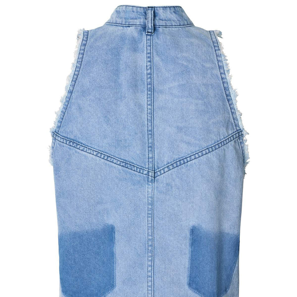 Raben Saloner - Light washed denim halter top