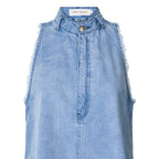 Raben Saloner - Light washed denim halter top