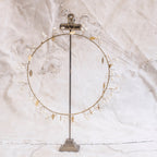 Wreath with Brass Leaves and  White Branchlets