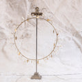 Wreath with Brass Leaves and  White Branchlets