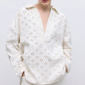 The New Society - Camelia Woman Blouse Pure Cloud Denim