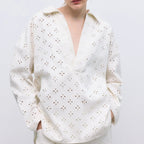 The New Society - Camelia Woman Blouse Pure Cloud Denim