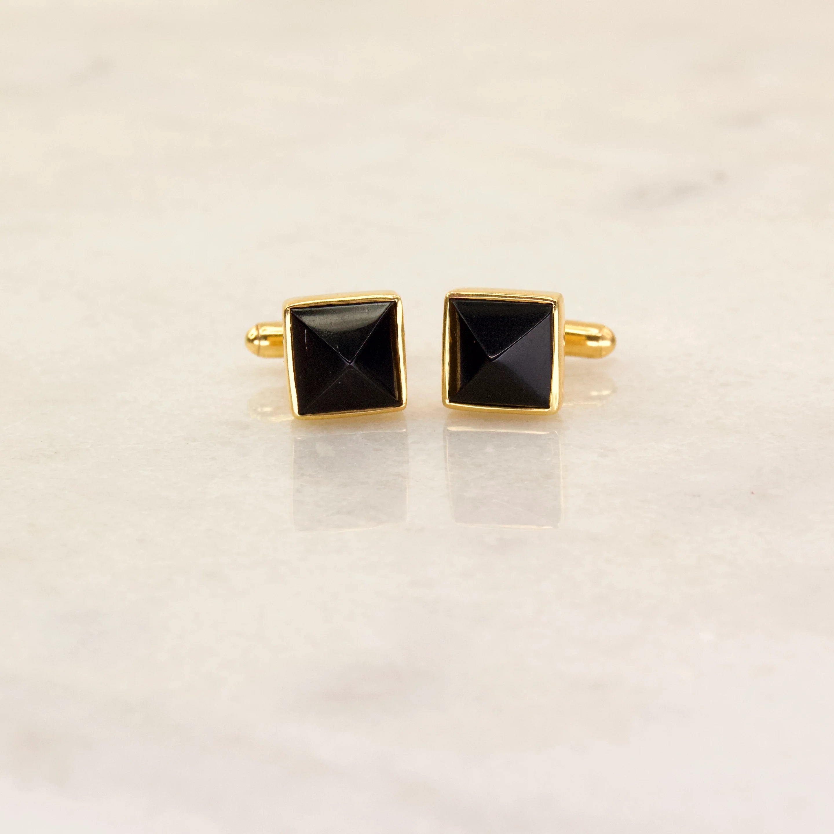 Fleur Di Lis  - Dapper Black Onyx Cuff Links