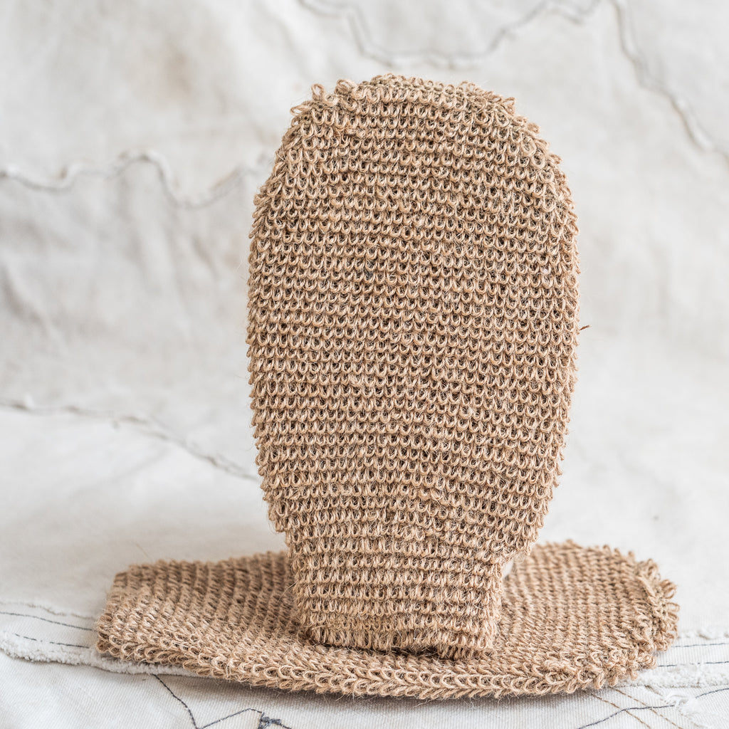 Natural Flax Bath Mitt and Strap - The Lost + Found Department