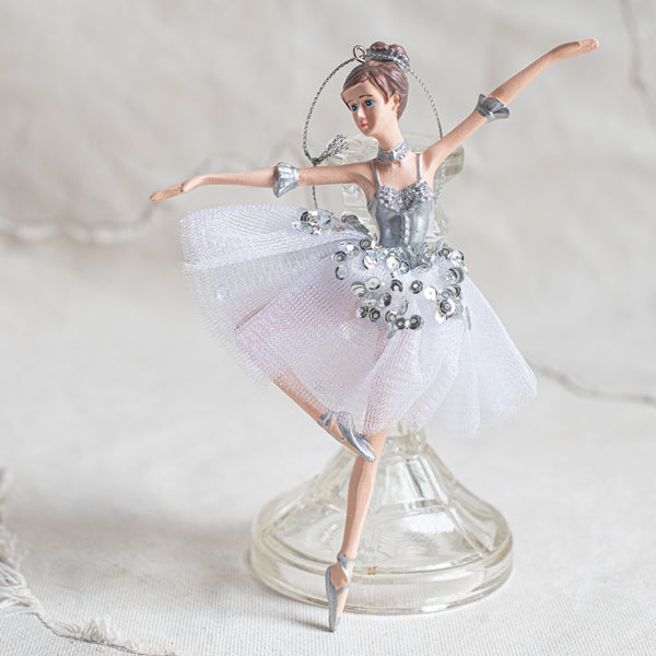 Ballerina Sequin Tutu Decoration - Silver - The Lost + Found Department