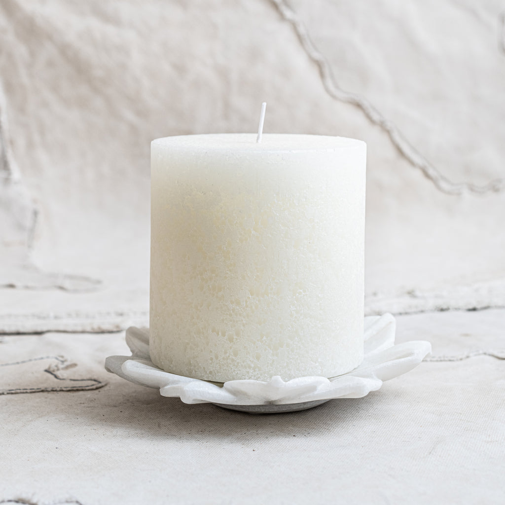 Candles - Warm White Textured Pillar - The Lost + Found Department