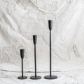 + Cast Iron Black Candlesticks - The Lost + Found Department