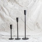 + Cast Iron Black Candlesticks - The Lost + Found Department
