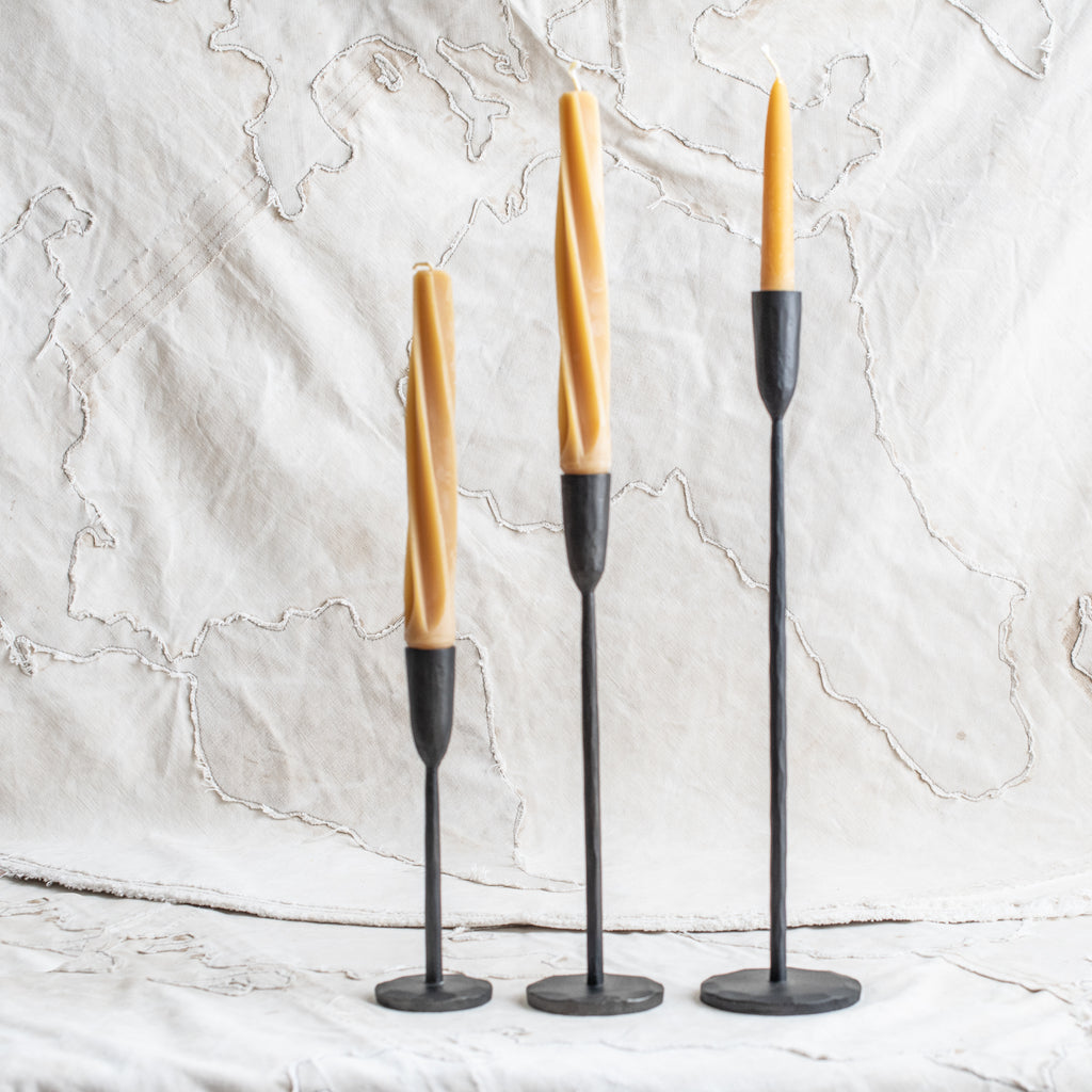 + Cast Iron Black Candlesticks - The Lost + Found Department