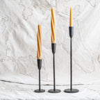 + Cast Iron Black Candlesticks - The Lost + Found Department