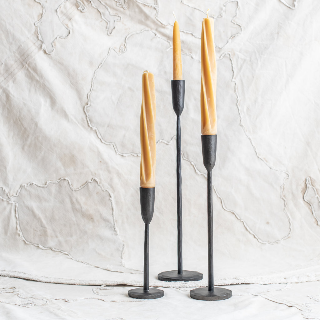 + Cast Iron Black Candlesticks - The Lost + Found Department